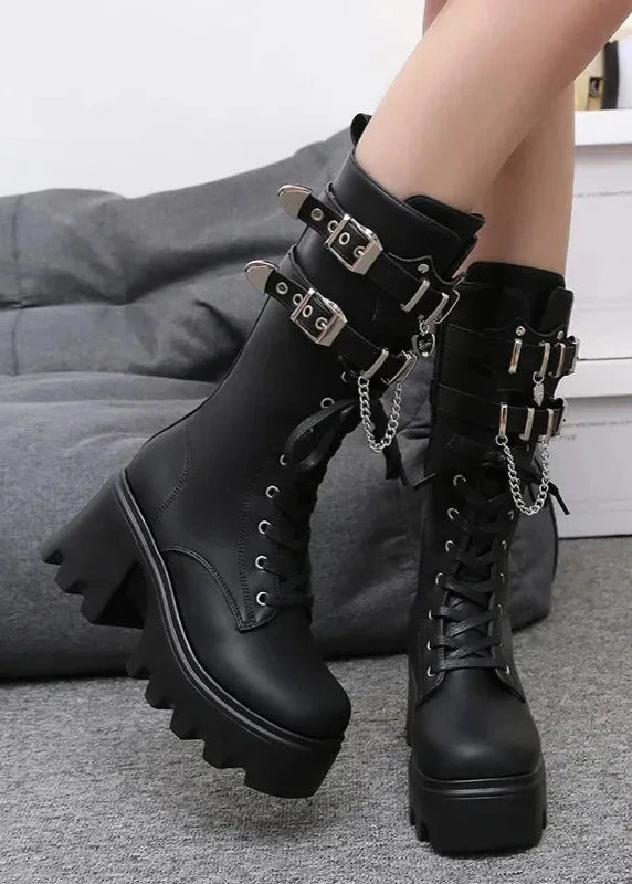 High Heel Gothic Boots Pastel Kitten