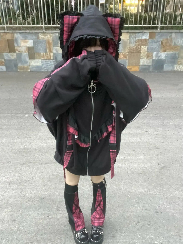 Y2K Emo Style Coat Pastel Kitten