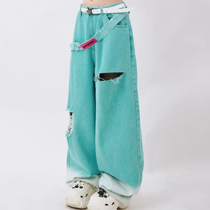 Wide Harajuku Y2K Pants Pastel Kitten