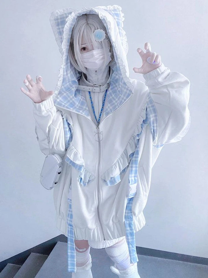 Y2K Emo Style Coat Pastel Kitten