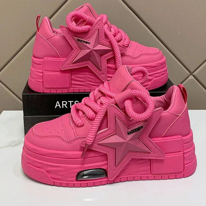 Y2K Star Sports Sneakers Pastel Kitten