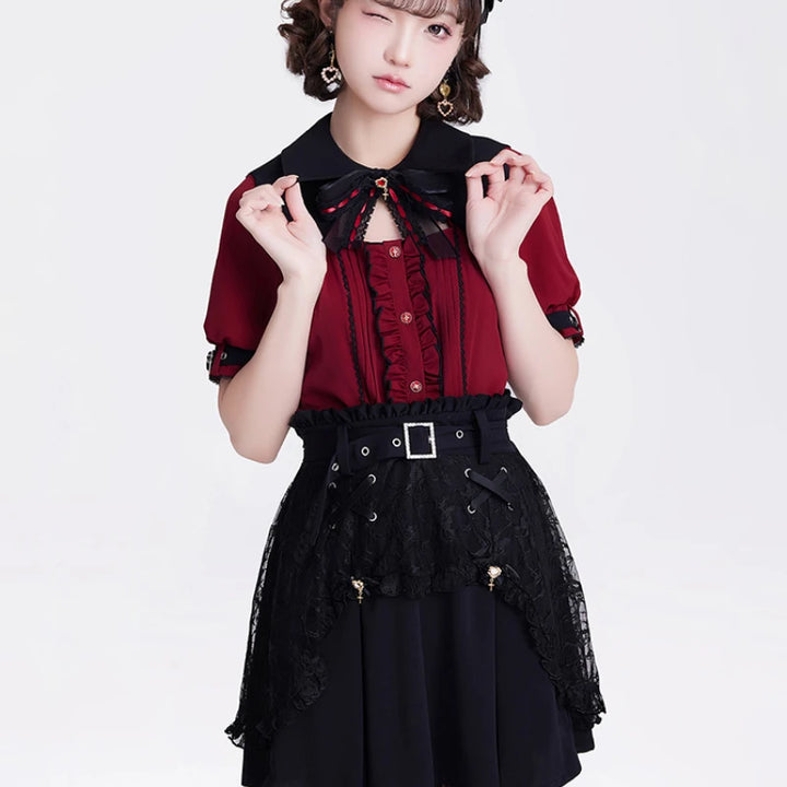 Gothic Lolita Outfit - Shirt & Skirt Pastel Kitten