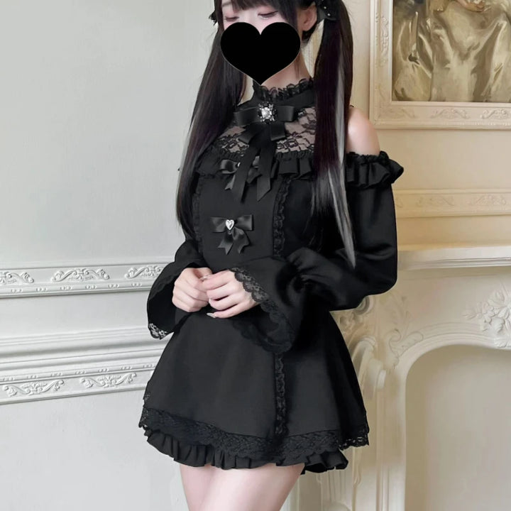 Japanese Gothic Mini Dress Pastel Kitten