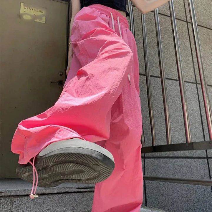 Y2K Harajuku Wide Joggers Pastel Kitten