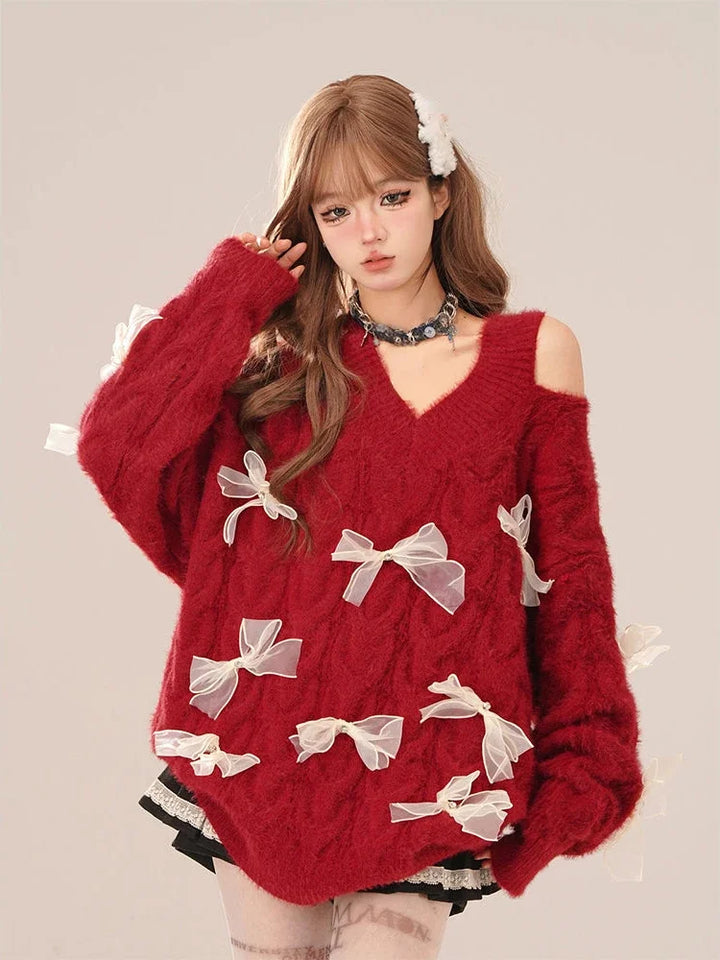 Cute E-Girl Loose Sweater Pastel Kitten