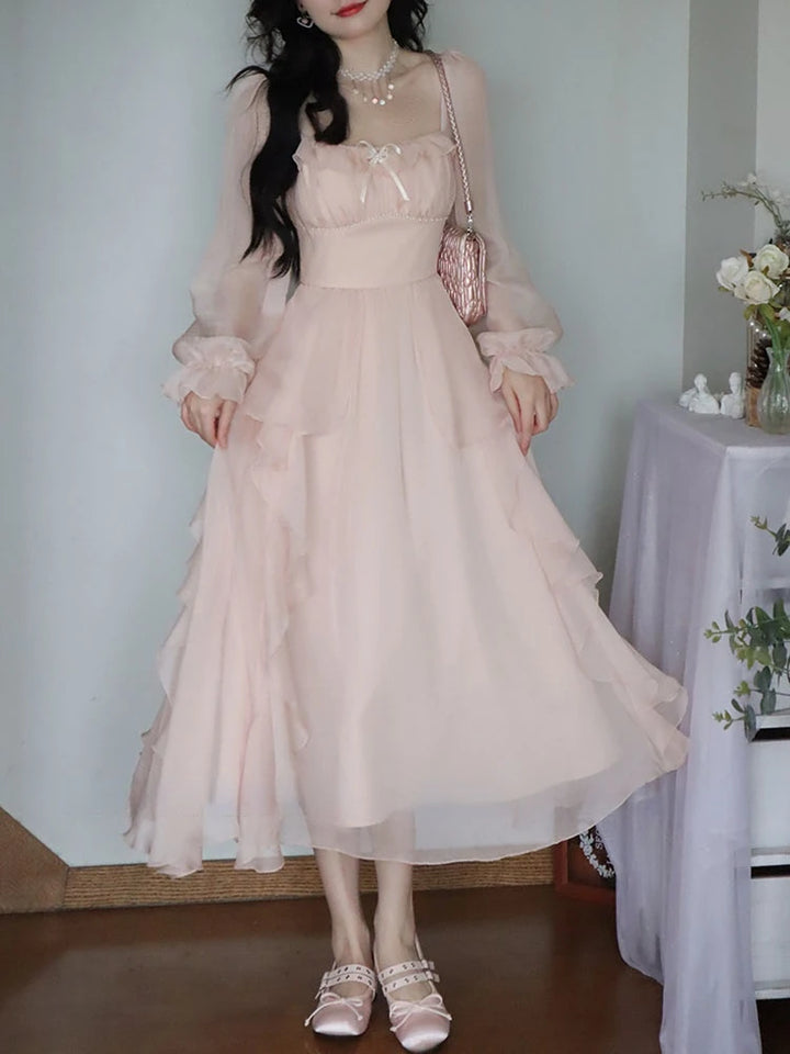 Korean Style Chiffon Dress Pastel Kitten