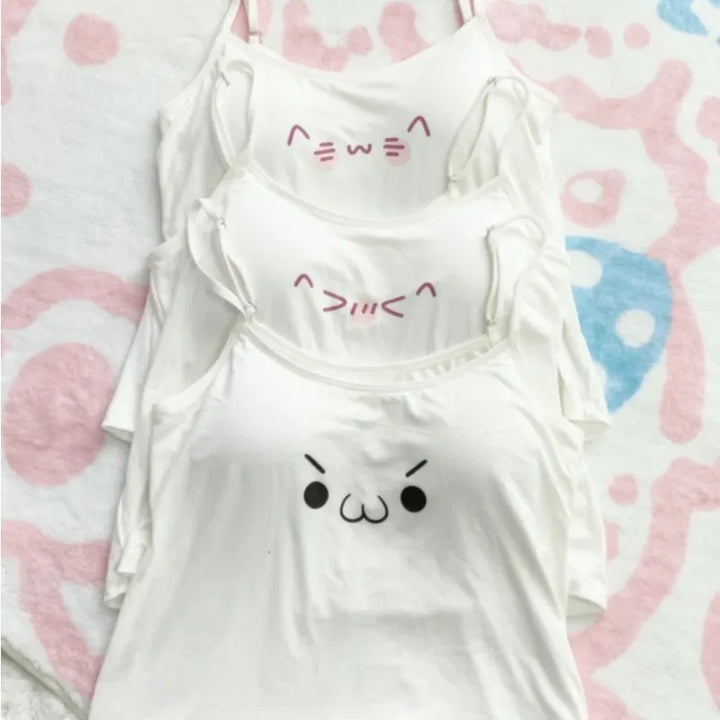 Kawaii Anime Tank Top Pastel Kitten