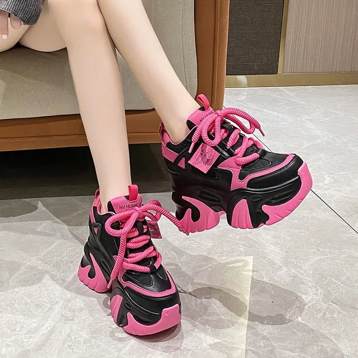 Cute High Platform Sneakers Pastel Kitten