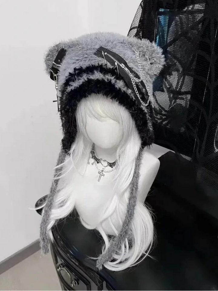 Cute Japanese Knit Hat Pastel Kitten