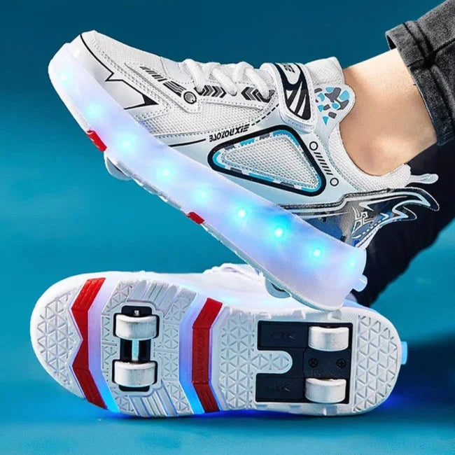 Cute Harajuku LED Roller Sneakers Pastel Kitten