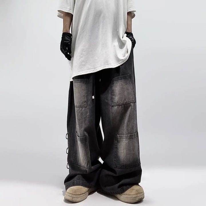 Y2K Oversized Hip Hop Jeans Pastel Kitten