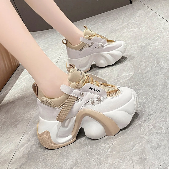 Chunky Mesh Platform Sneakers Pastel Kitten