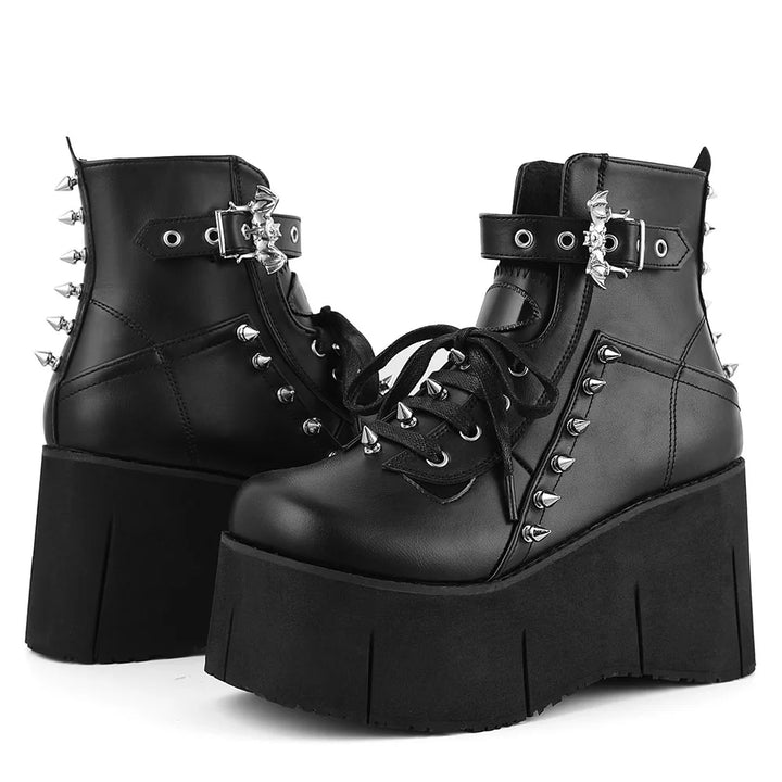 Gothic Chunky Platform Boots Pastel Kitten
