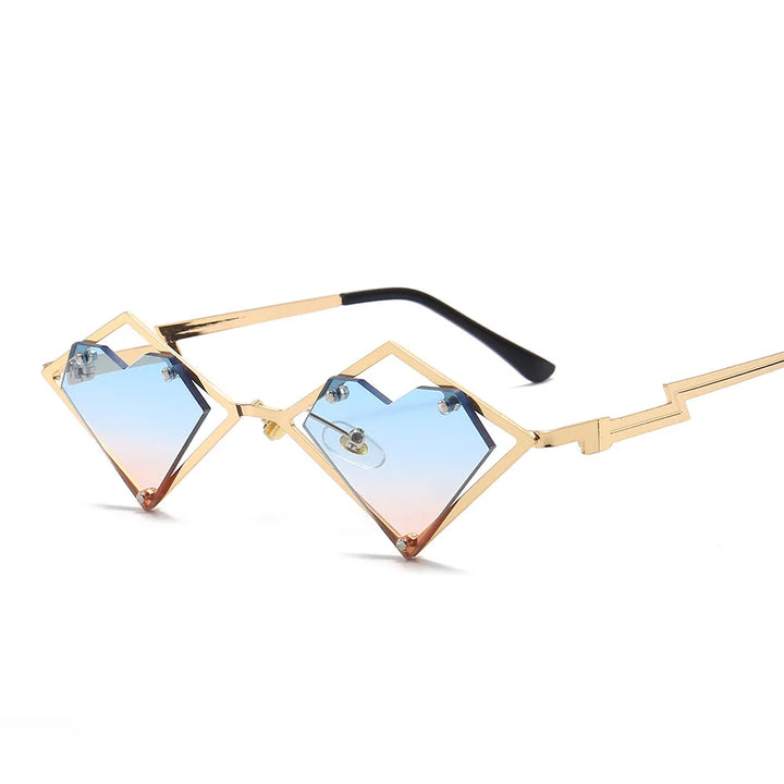 Heart Shaped RImless Sunglasses Pastel Kitten