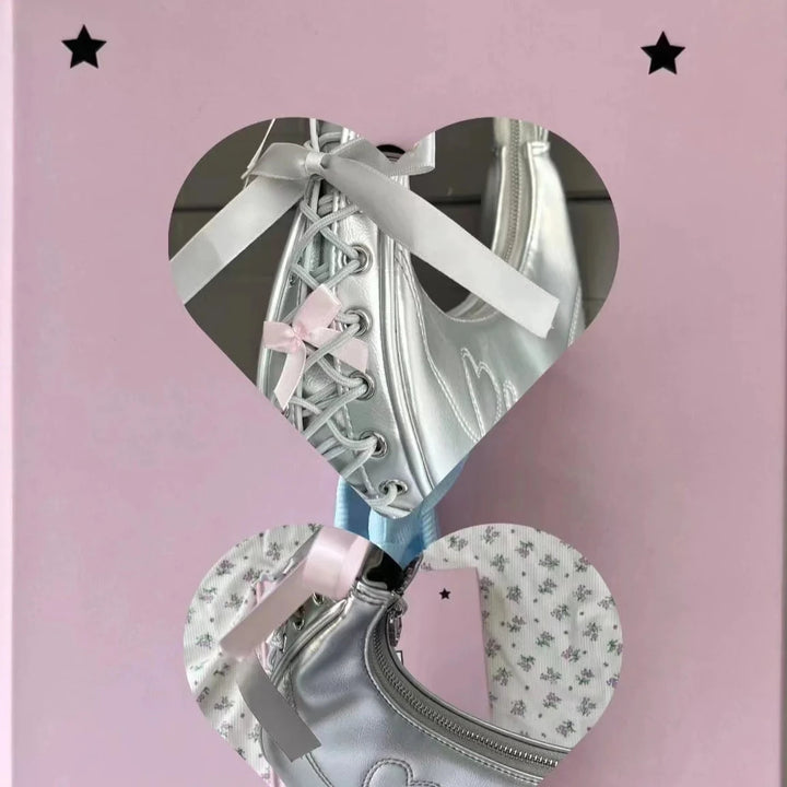 Cute Lolita Silver Bag Pastel Kitten