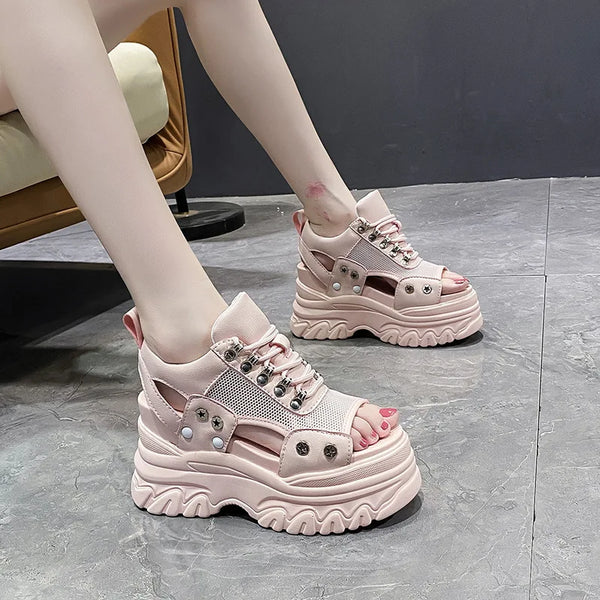 Cute High Platform Sandals Pastel Kitten