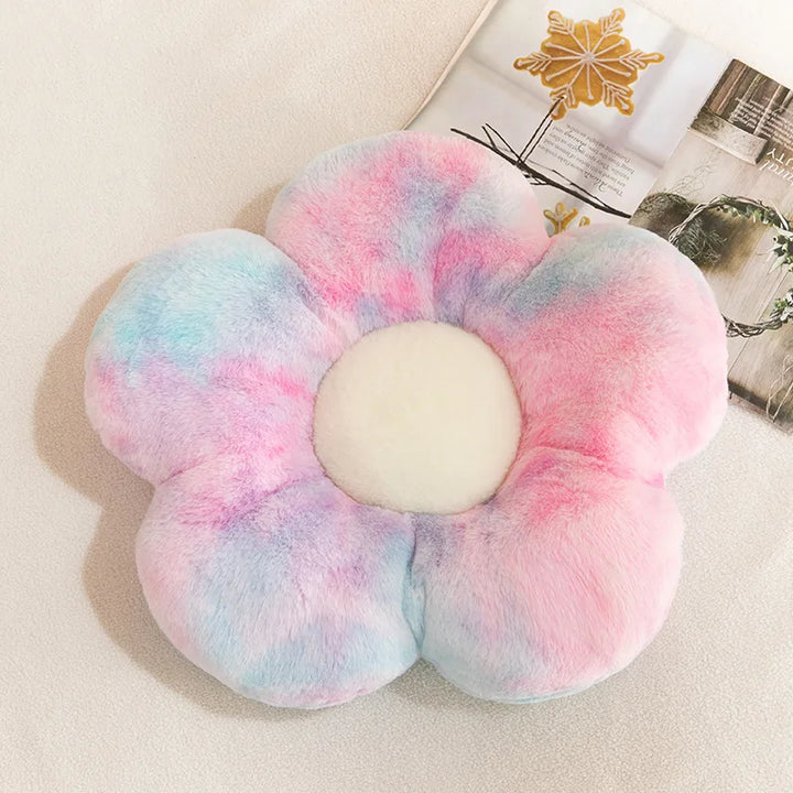 Cute Daisy Flower Plush Pillow Pastel Kitten