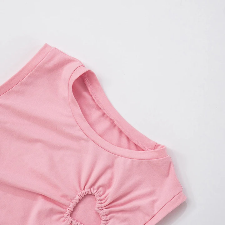 Cute Casual Sleeveless T-Shirt Pastel Kitten