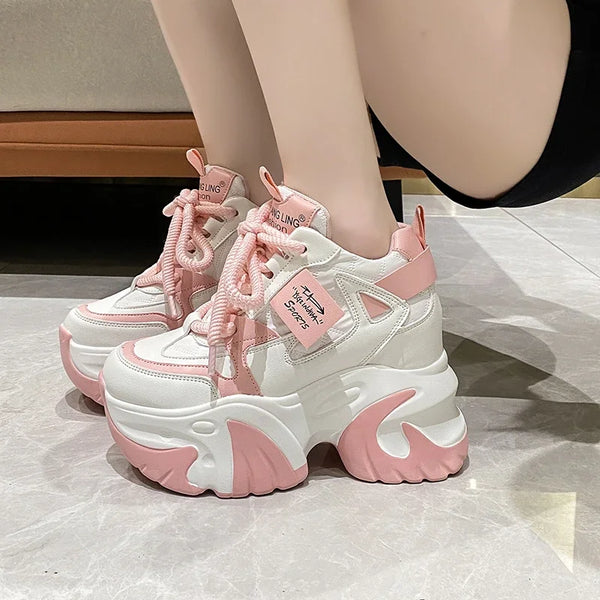 Cute High Platform Sneakers Pastel Kitten