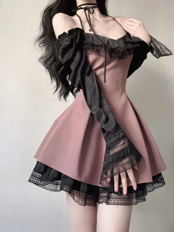 Gothic Lace Party Dress Pastel Kitten