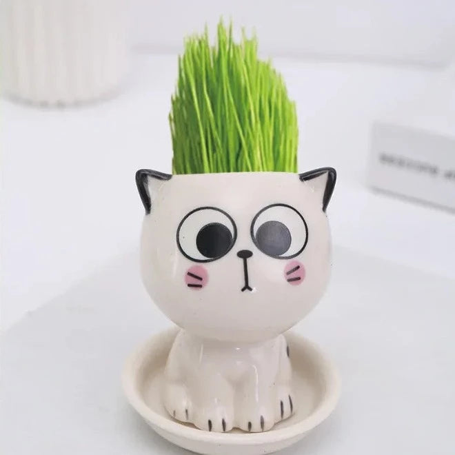 Ceramic Cat Flower Pot Pastel Kitten