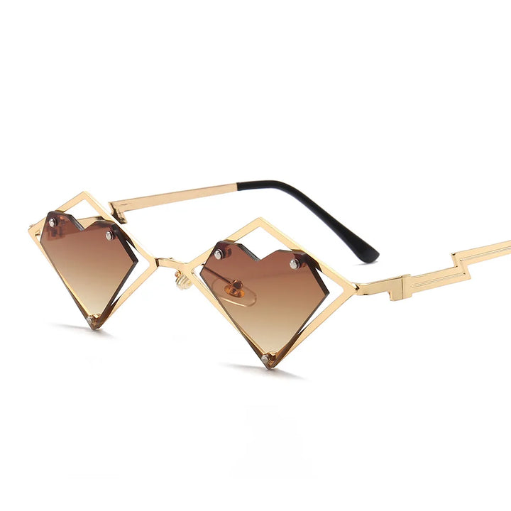 Heart Shaped RImless Sunglasses Pastel Kitten