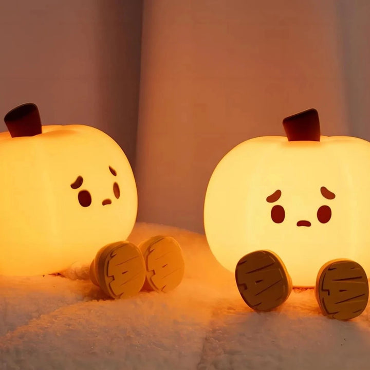 Kawaii Pumpkin Night Light Pastel Kitten