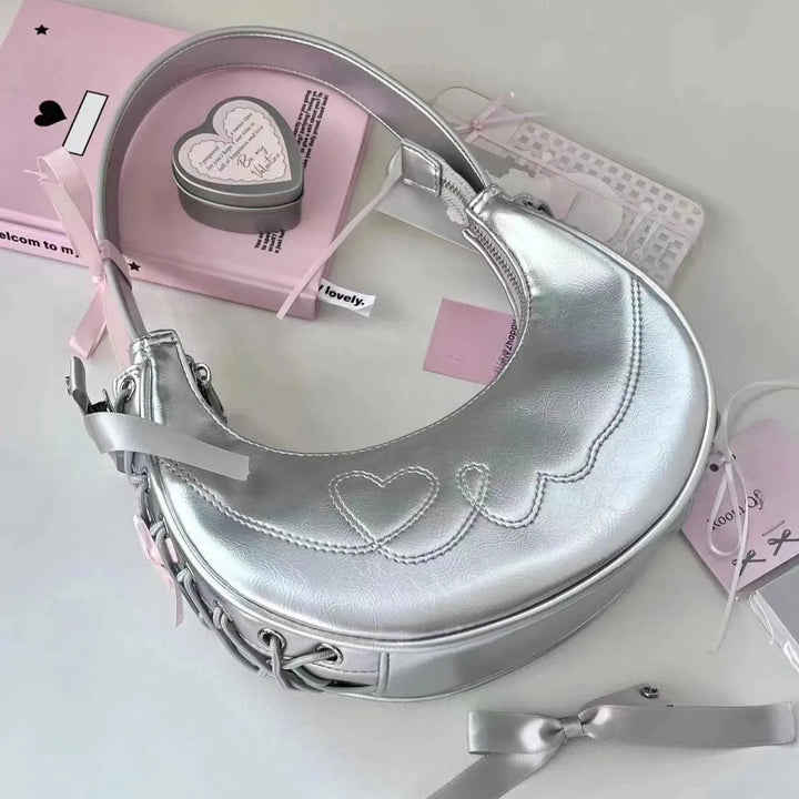 Cute Lolita Silver Bag Pastel Kitten