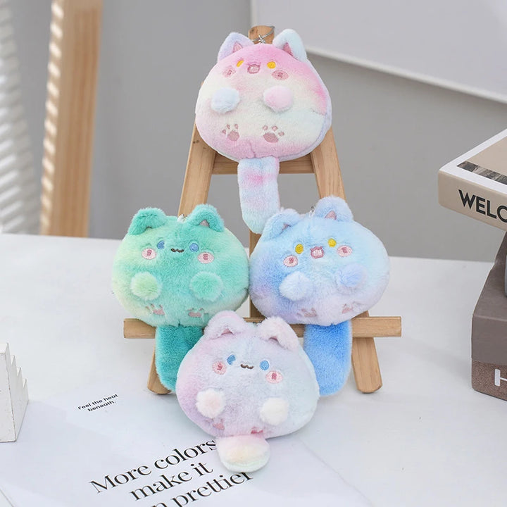 Kawaii Plush Cat Keyring Toy Pastel Kitten