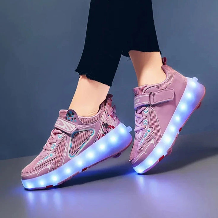 Cute Harajuku LED Roller Sneakers Pastel Kitten