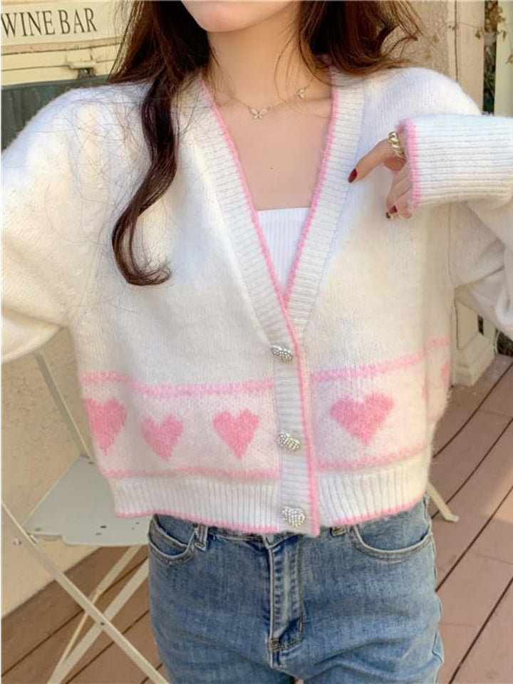 Korean Knitted Kawaii Cardigan Pastel Kitten