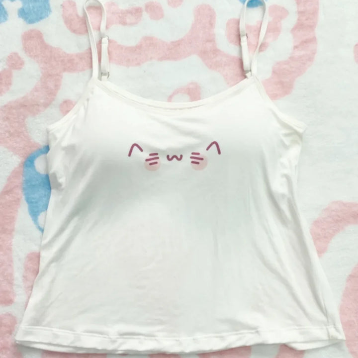 Kawaii Anime Tank Top Pastel Kitten