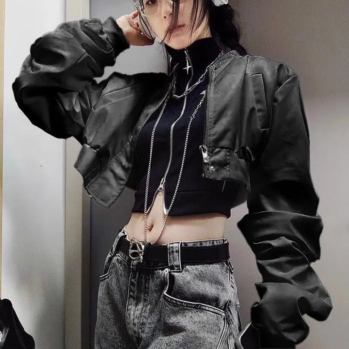 Retro Harajuku Outfit Set - Jacket & Vest Pastel Kitten