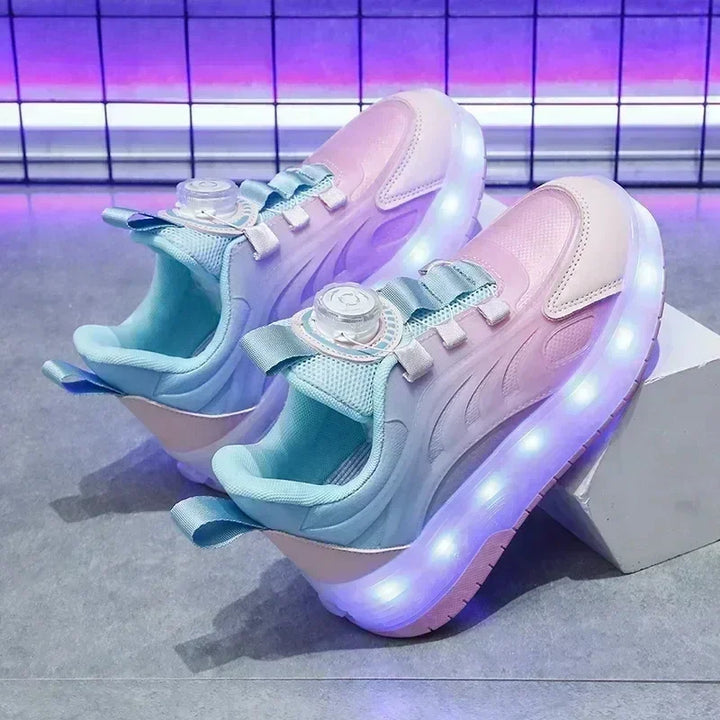 Kawaii Gradient LED Roller Sneakers Pastel Kitten