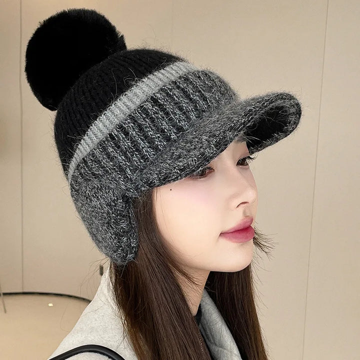 Korean Warm Winter Hat Pastel Kitten