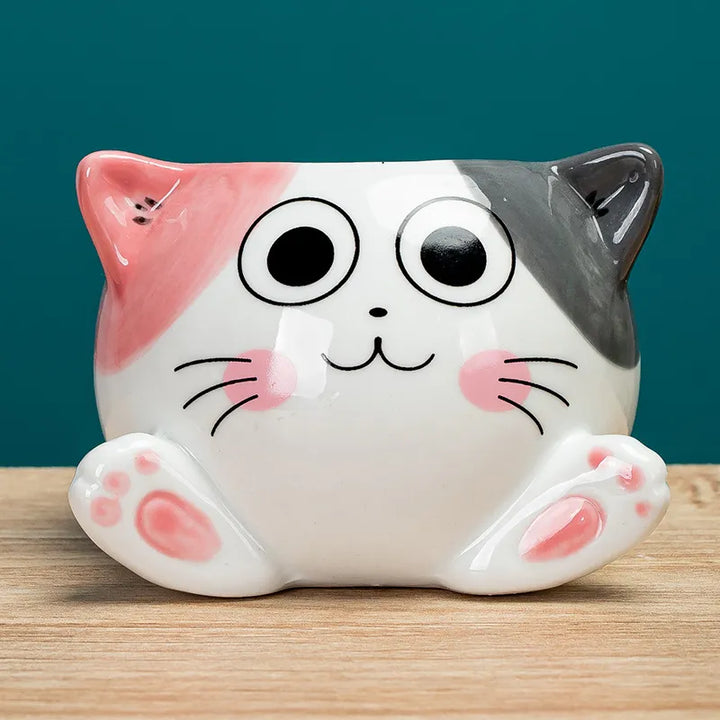 Cartoon Cat Flower Pot Pastel Kitten