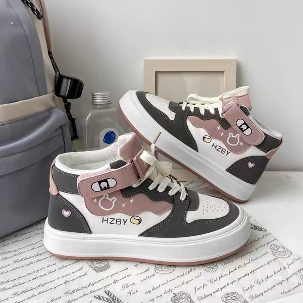 Harajuku Patchwork Vulcanized Sneakers Pastel Kitten