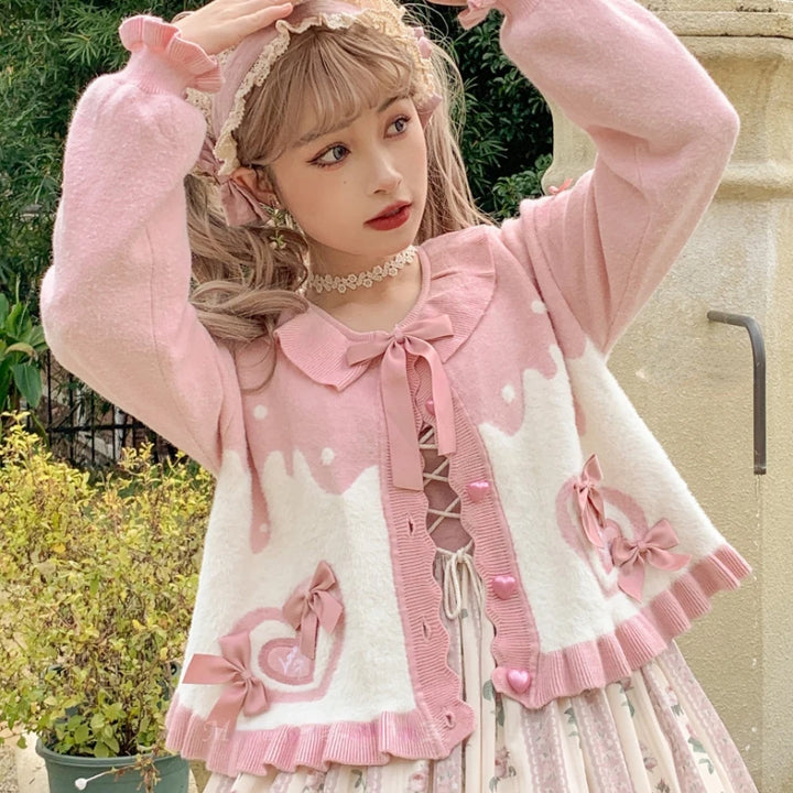 Japanese Lolita Knit Cardigan Pastel Kitten