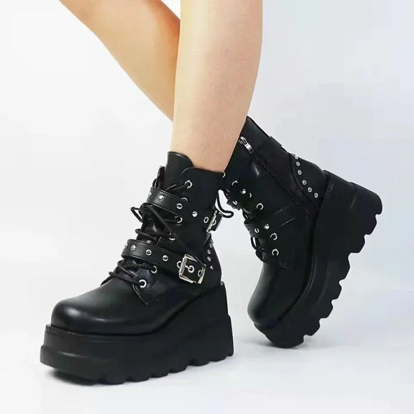 Gothic Casual Ankle Boots Pastel Kitten