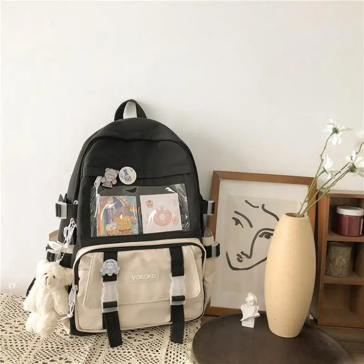 Kawaii Waterproof Laptop Backpack Pastel Kitten