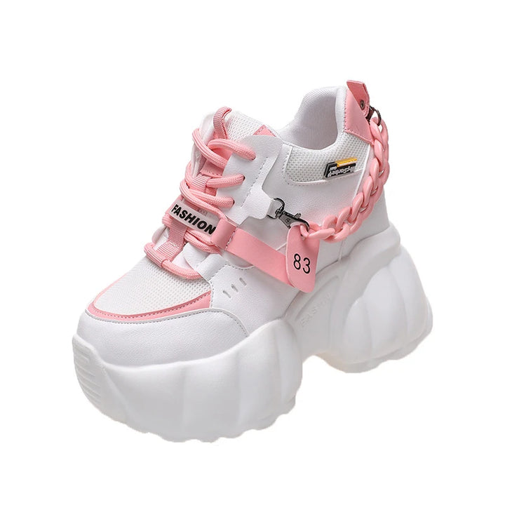 Korean Chunky High Platform Sneakers Pastel Kitten