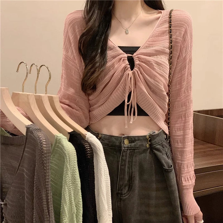 Korean Cute Slim Cardigan Pastel Kitten