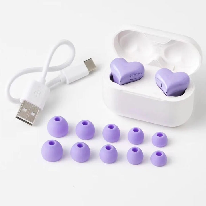 Kawaii Heart Bluetooth Earbuds Pastel Kitten