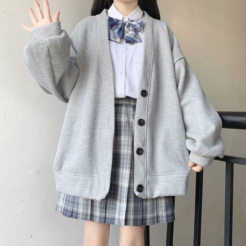 Preppy Style Kawaii Cardigan - Pastel Kitten