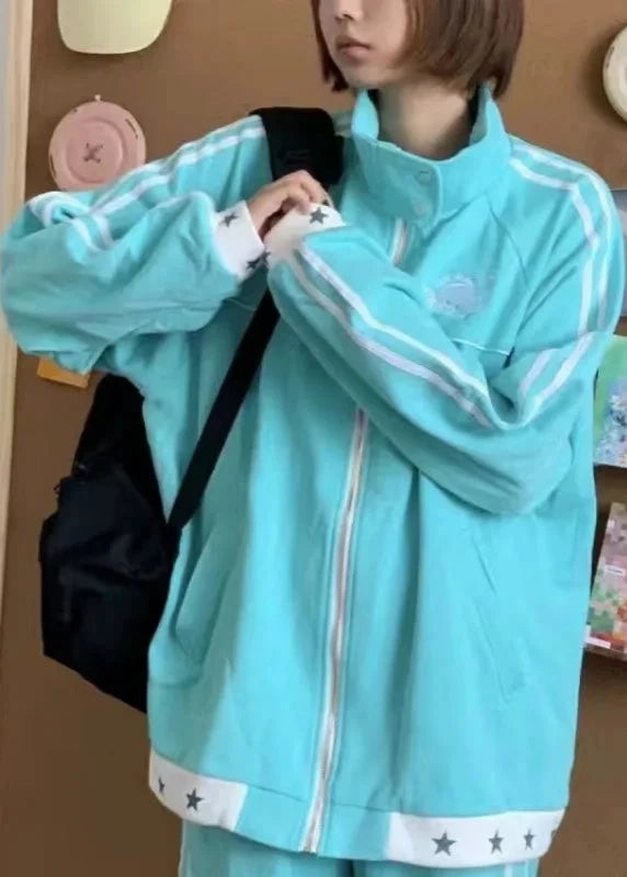 Cute Oversized Sports Suit Pastel Kitten