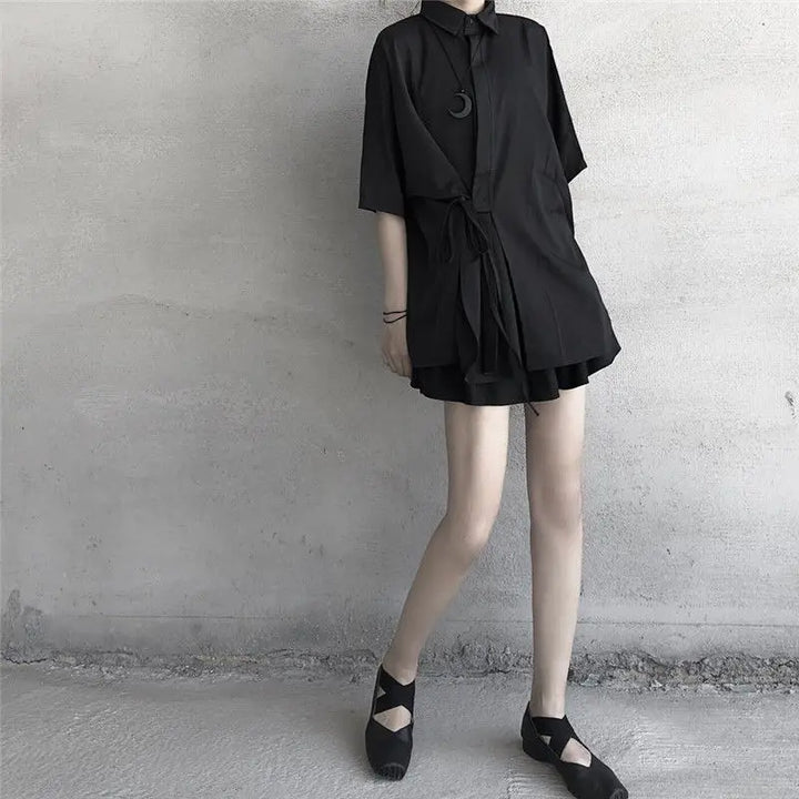 Japanese Oversezied Shirt Dress Pastel Kitten