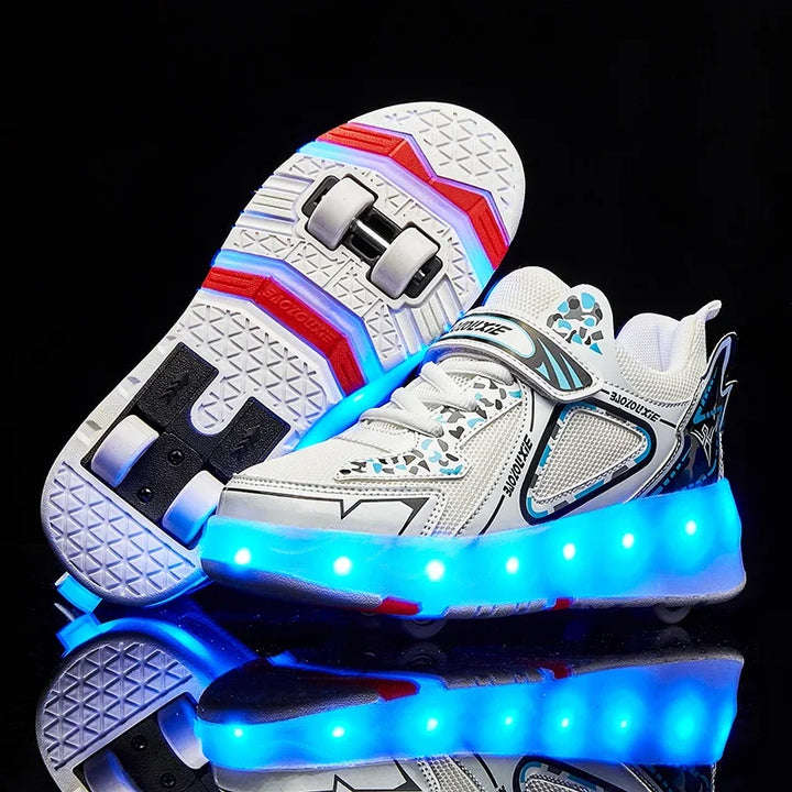 Cute Harajuku LED Roller Sneakers Pastel Kitten