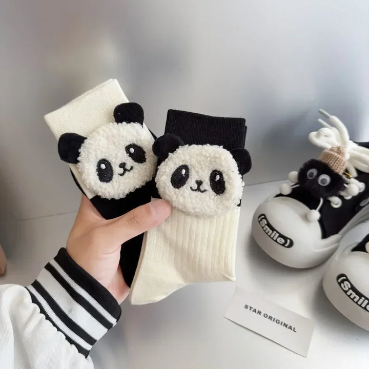 Cute Panda Socks Pastel Kitten