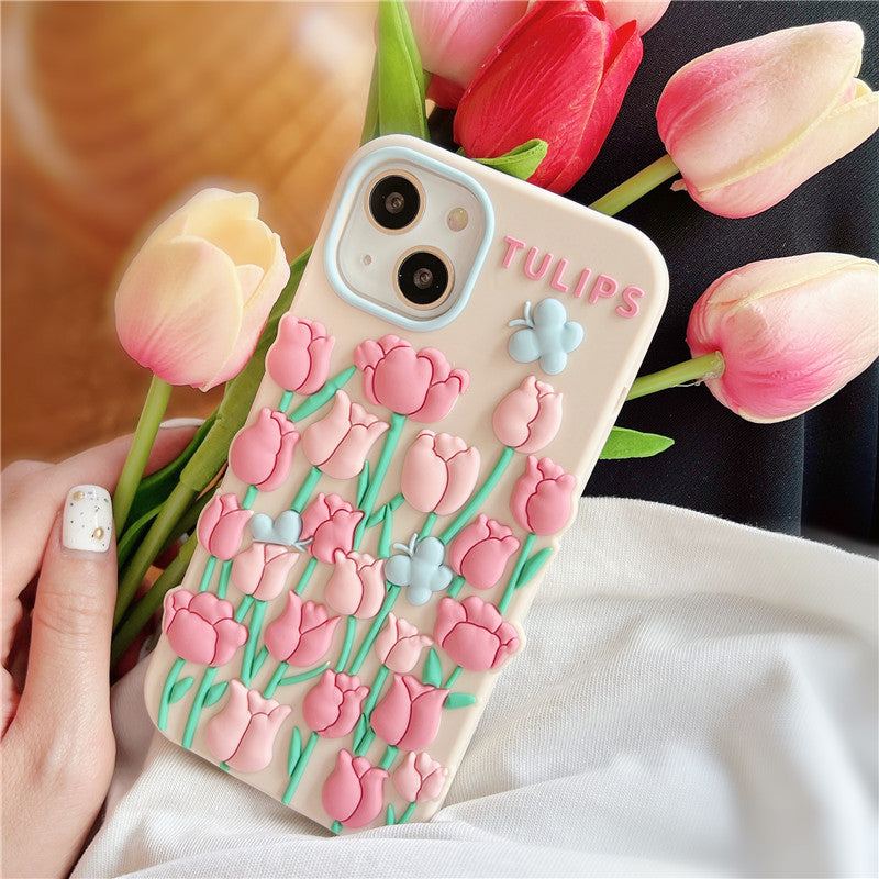 Cute Floral iPhone Case - Pastel Kitten