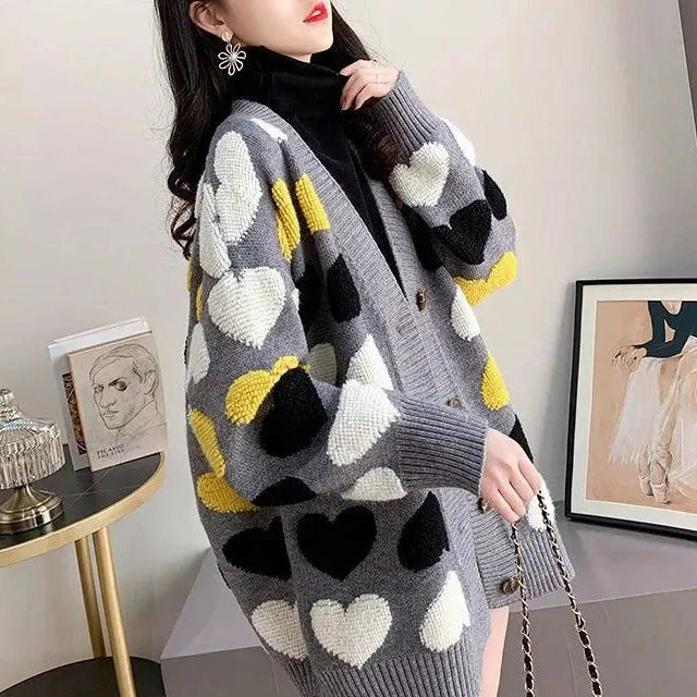 Korean Loose Knit Cardigan Pastel Kitten